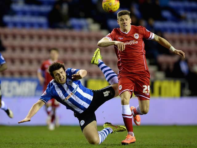 Alex Revell in action for Cardiff against Latics in  2015