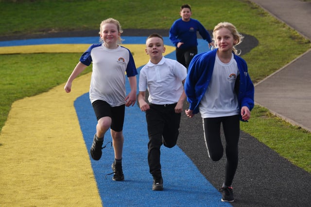 Pupils enjoy their daily mile track