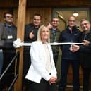 The Mayor of Greater Manchester Andy Burnham cuts the ribbon to officially open the new building.