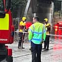 Emergency Services attending dangerous flood in Amersham