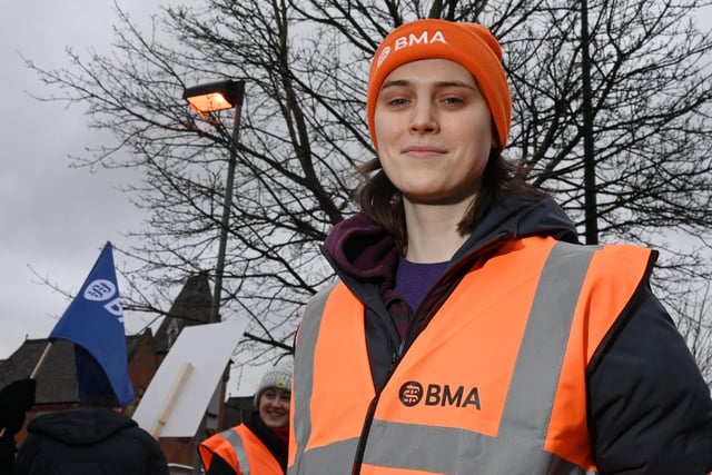 Dr Grace Allport on the picket line