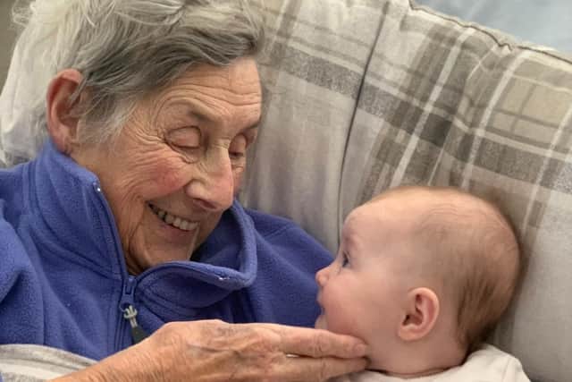 April Miller pictured with her late great-grandmother Margaret King