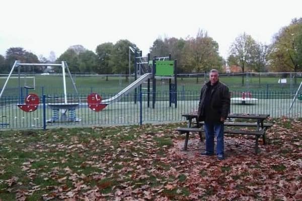 Coun Ray Whittingham at Ashfield Park, Standish, which has been prioritised for improvements by Wigan Council