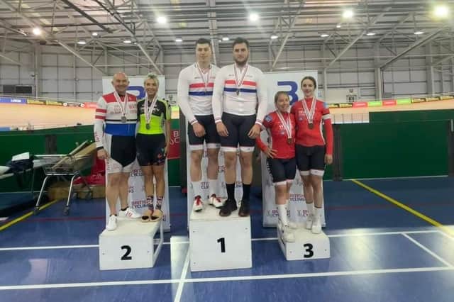 Peter and Megan Boyd on the podium