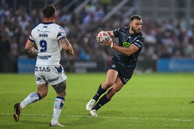 Kaide Ellis on the charge for Wigan Warriors
