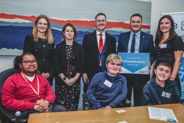 Jack and Alex Johnson (right) with Health Secretary Wes Streeting (back row second right)