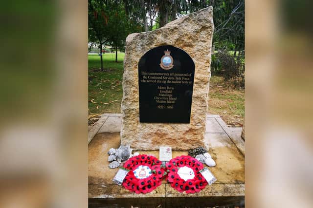 A memorial to all those service personnel who were involved in the nuclear tests