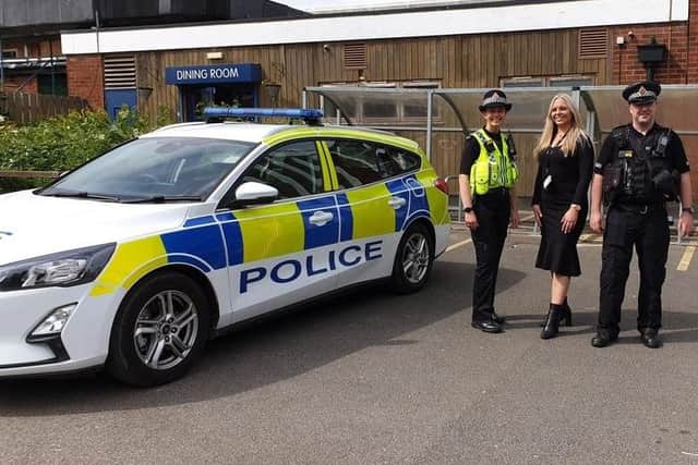 Officers on their visit to Astley St Mary's High School