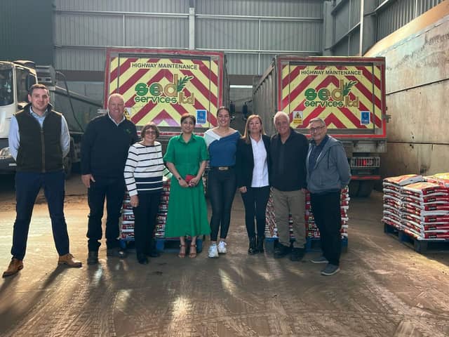 Stuart Baldwin, Debbie Baldwin, Megan Baldwin from SED Services with Couns Eunice Smethurst, Chris Ready and Nazia Rehman and Wigan Council communities team members