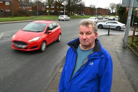 Local resident William Jones is concerned about traffic and speeding vehicles from junction of Morris Street and Greenough Street, Scholes, Wigan.