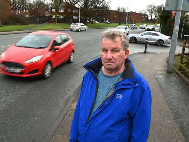 Local resident William Jones is concerned about traffic and speeding vehicles from junction of Morris Street and Greenough Street, Scholes, Wigan.