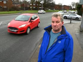 Local resident William Jones is concerned about traffic and speeding vehicles from junction of Morris Street and Greenough Street, Scholes, Wigan.