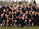 The Wigan St. Pats team celebrate winning the BARLA National Under 14s Cup Final after beating Blackbrook 18-16 after extra time at Sedgley Park, Bury, on Sunday 20th March 2005. 