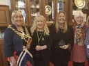 Mayor Coun Marie Morgan, Coun Pat Draper, award winners Sue Seager and Maggie Skilling, and Coun Mary Callaghan
