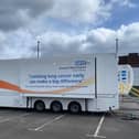 The NHS mobile clinic which will be parked behind B&M at Robin Retail Park, Wigan