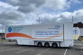 The NHS mobile clinic which will be parked behind B&M at Robin Retail Park, Wigan