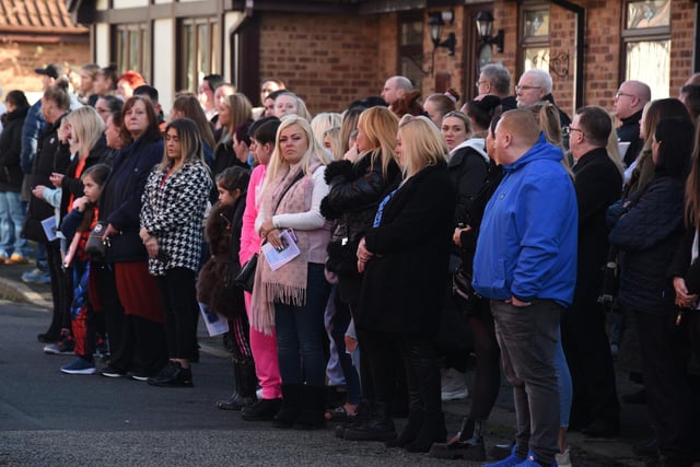 Hundreds of people turned out as Theo Wood made his final journey