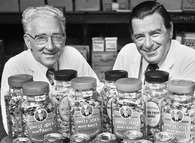Production director, John Butler, and managing director, John Winnard, at the Santus factory in Dorning Street, Wigan, in July 1977.