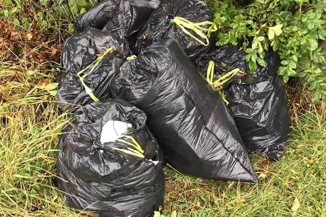 Bin bags full of domestic waste like this were dumped by both Craig Myers and Leanne Bradshaw