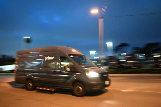 An Amazon Prime delivery van in California. Picture: Patrick T. Fallon/AFP/Getty Images