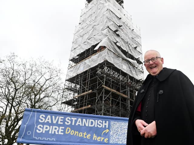Rev Andrew Halliday, Rector of St Wilfrid's CE church is delghted as the restoration on a Wigan landmark is about to begin after a successful fund-raising appeal