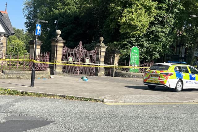Mesnes Park remained cordoned off by police on Tuesday morning