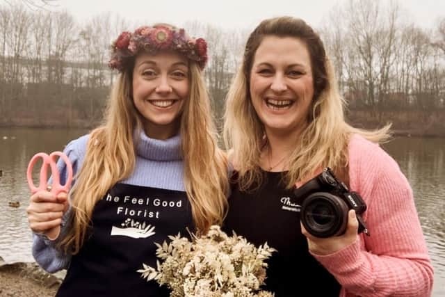 Nikita Jessop (left), who runs The Feel Good Florist, and (right) Michelle Mahoney, who runs Mahoney Pics, are also close neighbours