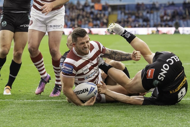 Cade Cust claimed Wigan's second try of the semi-final.