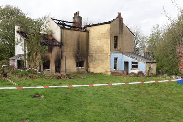 The scene of the blaze at Westwood Hall Cottage in April last year