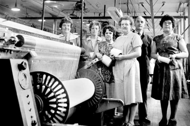 Workers at Eckersley Mill in 1967