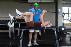 Keely Hodgkinson with coach Trevor Painter