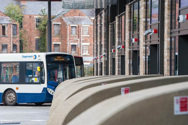 A bus pulls into the new Wigan bus station