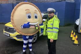 Crusty the Pie was on hand to do a breathalyser test