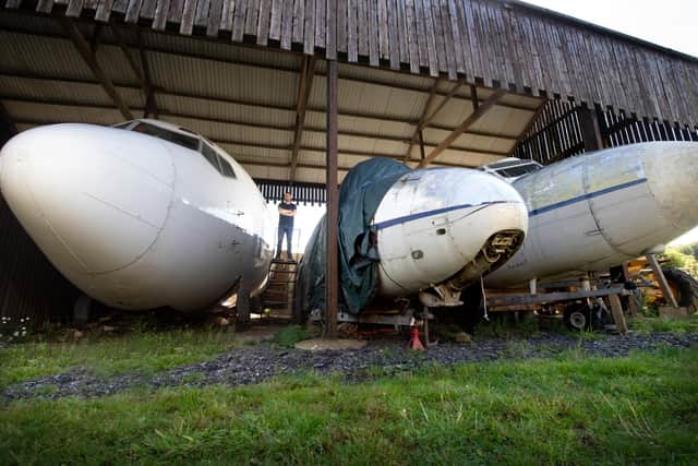 Steve Jones has three aeroplanes and a cockpit at his home