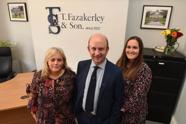 Amy Howcroft, Jack Sharpe and Heather Sargent in T Fazakerley & Son's revamped office