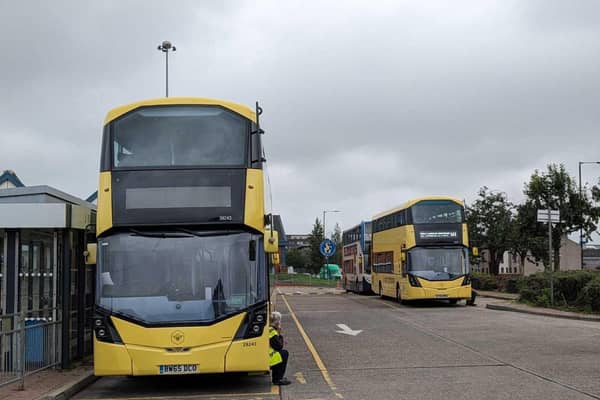 Bee Network buses at Leigh bus station