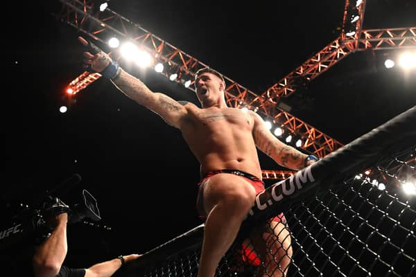 Tom Aspinall celebrates his big win in London