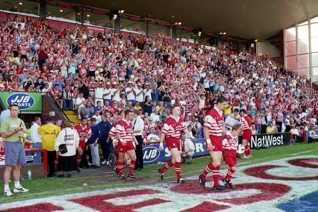 1999 - Wigan enter the Central Park pitch for the last time.