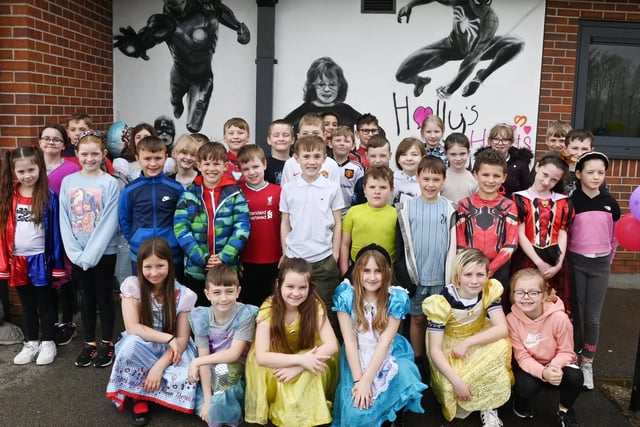 Pupils wore fancy dress and gave donations for Holly's Hearts