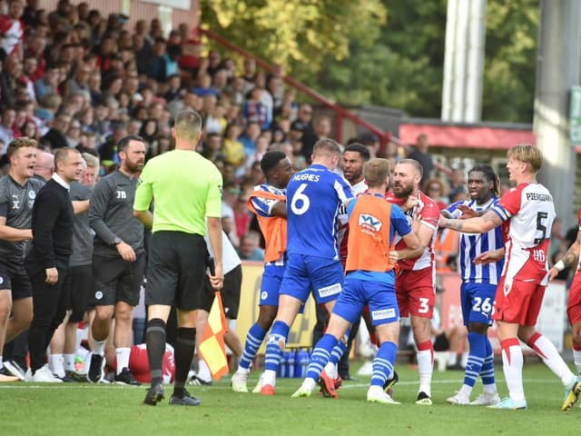 Tempers were frayed during Latics' defeat at Stevenage on Saturday