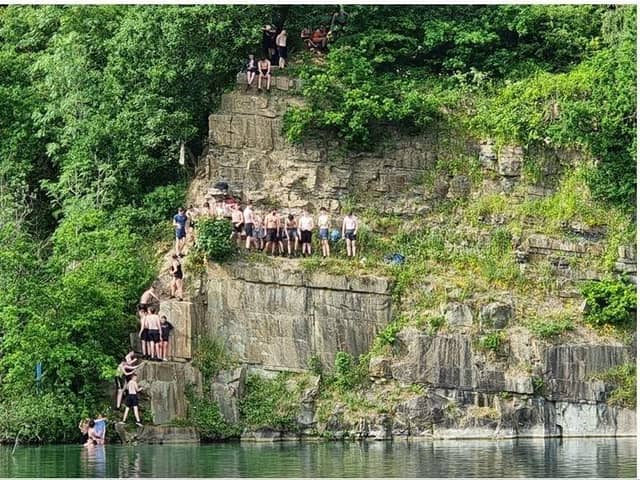 Scenes such as this of young people at East Quarry in Appley Bridge during hot weather are common