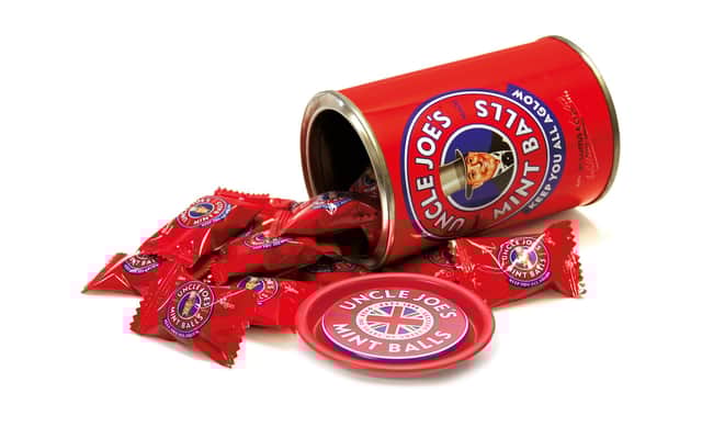 120g Uncle Joe's tin and flow wrap sweets.