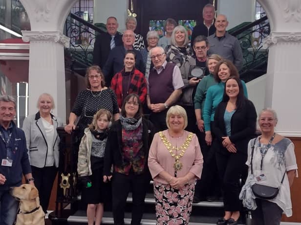 Mayor of Wigan Coun Marie Morgan with members of community groups from Atherleigh