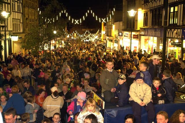 2001 - The huge crowds that gathered for the Wigan Christmas lights switch on.