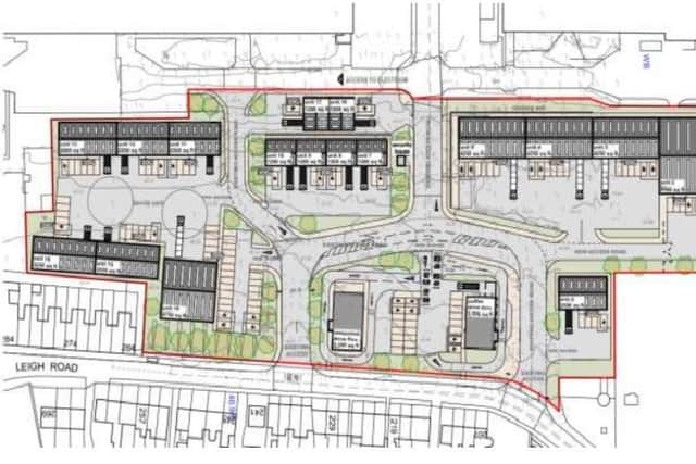 The proposed site layout; the scheme makes provision for 130 parking spaces.