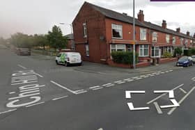 The junction of Hulton Lane, Chip Hill Road and Eldercot Road where the collision took place