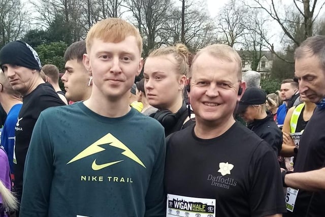 Paul Bateman and his son Tom, from Roundhouse Tyres, ran the half marathon to raise money for Daffodils Dreams. Their target was £500, but more than £1,000 has been donated