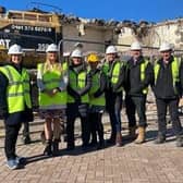 Coun Bullen (left) with council officers on a visit to the site