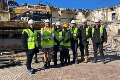 Coun Bullen (left) with council officers on a visit to the site