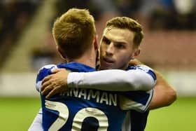 Scott Smith congratulates Callum McManaman for his recent match-winner against Peterborough